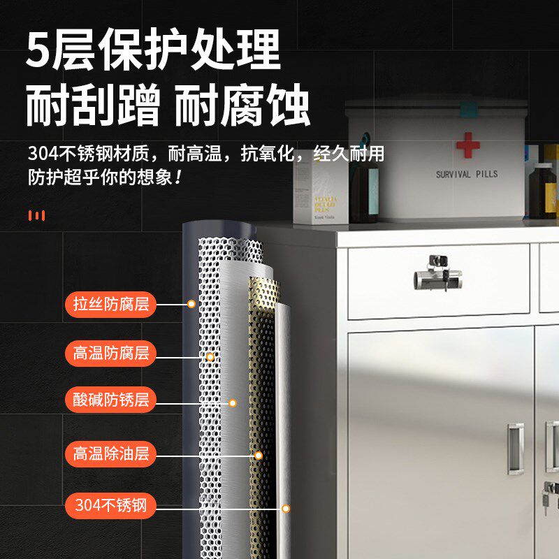 不锈钢医疗垃圾桶柜子医用废物暂存柜脚踏式污物S柜医院无菌处置
