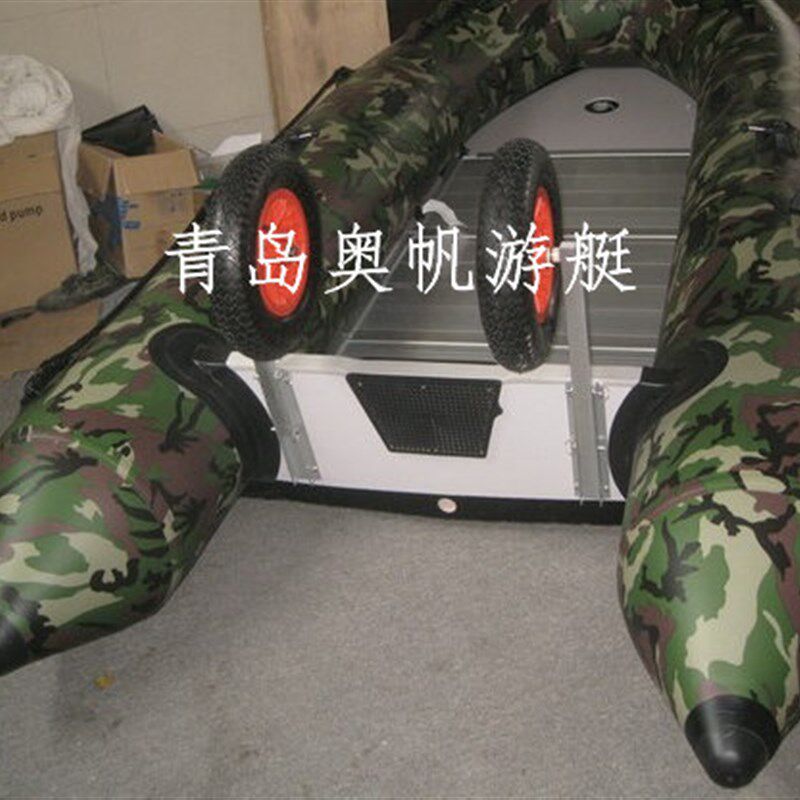 冲锋舟不锈钢沙滩m折叠式小拖车船用推车皮划艇充气艇拖轮橡皮筏