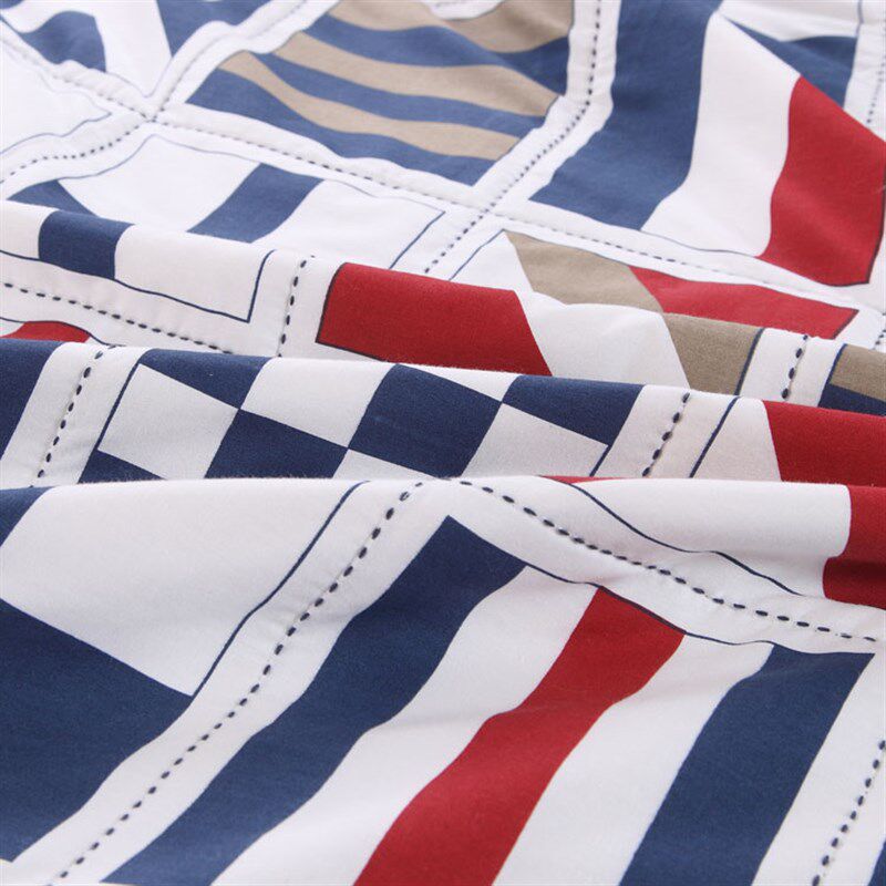 外贸出口双面纯棉美式绗缝被床上四件套高级床盖欧式高.档床罩被