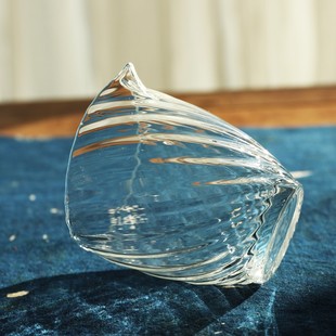 旋纹斜口公杯玻璃公道杯茶席主人分茶器功夫泡茶杯Y子茶道配 日式