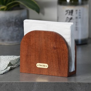 餐巾纸架托立式餐桌放纸巾的架子餐厅桌面餐纸实木座夹.高级感商