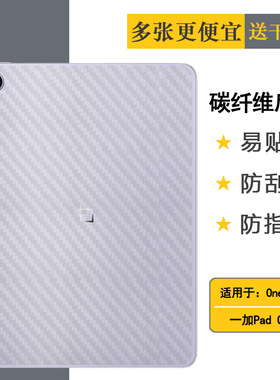 适用一加Pad Go2/平板Go 2专用后膜OnePlus Pad Go 2 Wi-Fi/LTE/5G/海外版碳纤维保护贴纸磨砂软膜顺滑背面膜