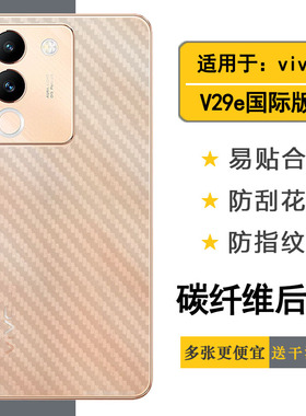 适用vivo V29e专用手机后膜V29e 4G磨砂薄膜V29e国际版爽滑V29e全球版半隐形保护贴纸软胶贴光滑护壳膜耐刮花