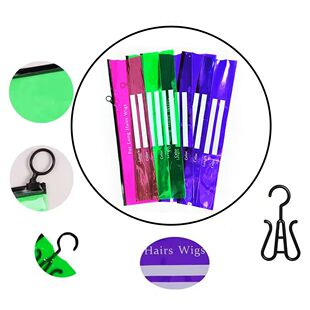 Hanging wig storage bag with multiple wigs - Zippered packag