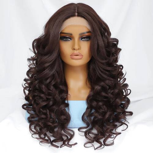 Black Brown Curly Wig Synthetic Lace Front Wigs For Women Bl