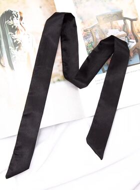 30 Colors Women Narrow Long Scarf 100x4cm Solid Color Chiffo
