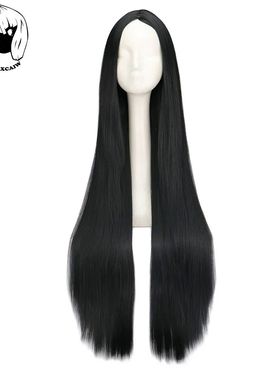 Black Wig 100CM/40 Inches Long Wigs Synthetic Heat Resistant