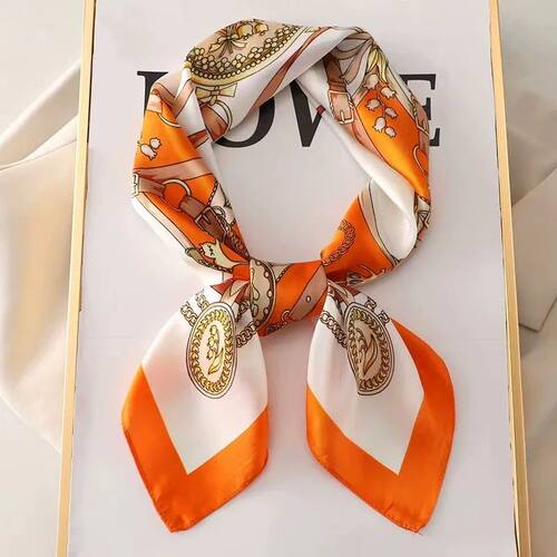 1pcs 70cm Roman Chain Silk Scarf for Women Simulated Silk Ge
