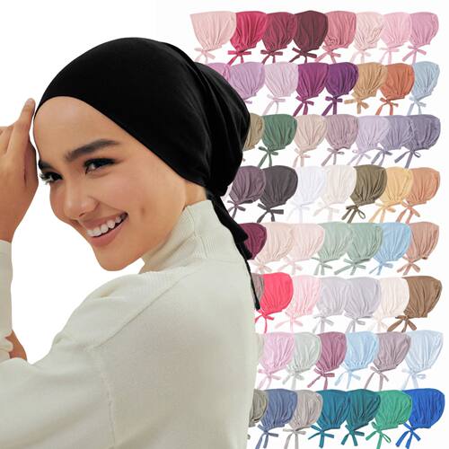 82 colors Tie Back Undercaps Fashion Women Inner  Muslim Cap