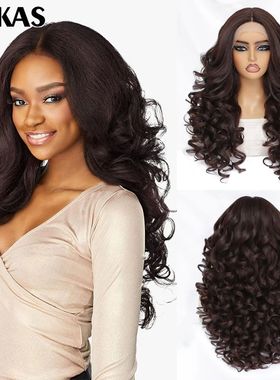 24 Inch Synthetic Lace Front Wigs For Black Women Curly Afro