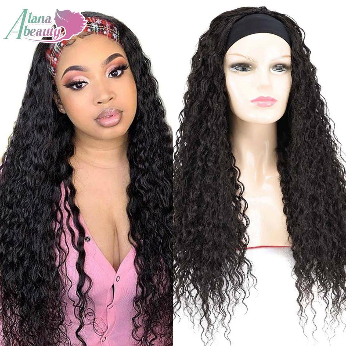 Synthetic 28Inch Long Kinky Curly Headband Wigs Anjo Plus Ic