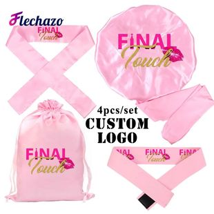 Custom LOGO Hot Pink Lace Melt Wig Band Silky Headband Edge