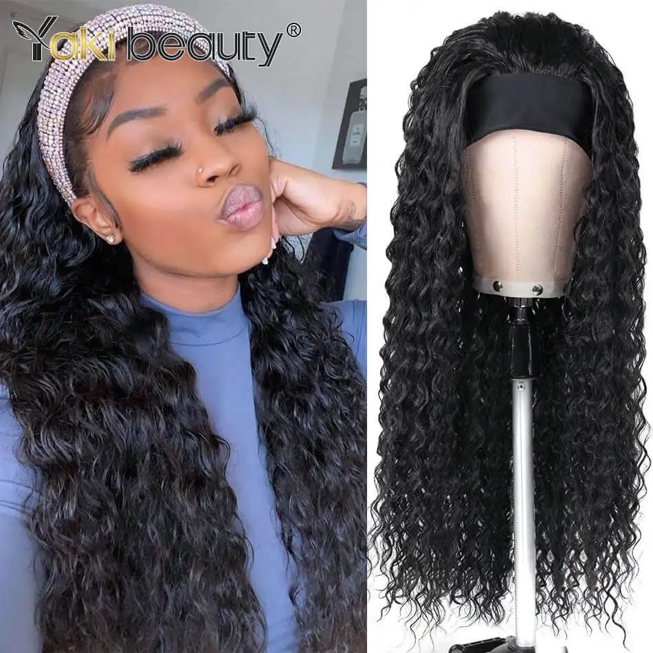Long Kinky Curly Headband Wigs 28Inch Synthetic Ice Headband