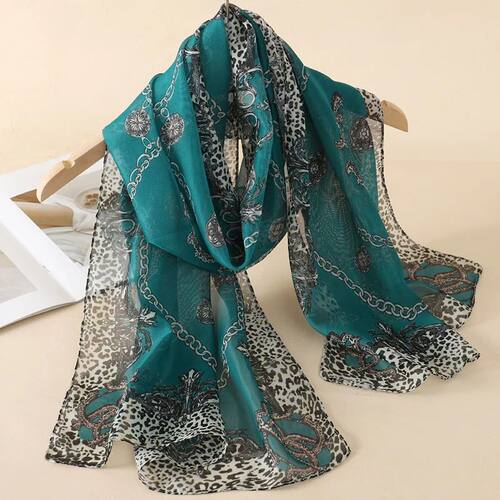 2024 New Print Chiffon Scarf Shawl Women Sunscreen Silk Scar