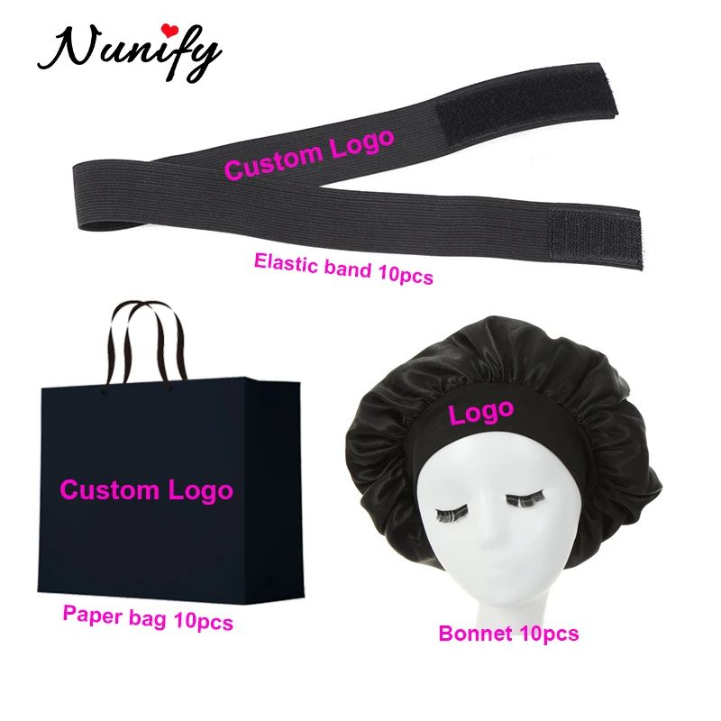 30Pcs/set Custom Logo Wig Paper Packaging For Small Business