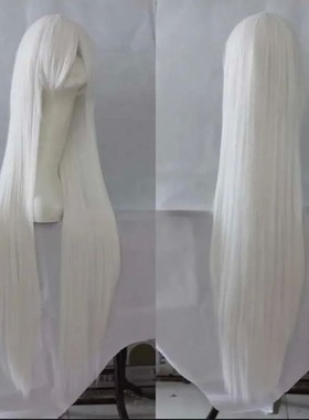 White Wig 100 CM/40 Inches Long Hairpiece Synthetic Heat Res