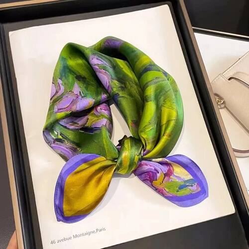2025 Fashion 100% Real Silk Scarf 53cm Square Bandelet Women