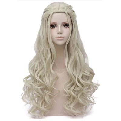 HAIRJOY Women Blonde Cosplay Wig Synthetic Hair Wigs Long Cu