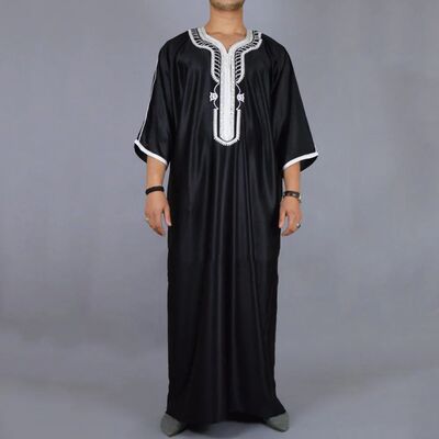 Arab Long Robe Islam Kaftan Muslim  Men Moroccan Dubai Cafta