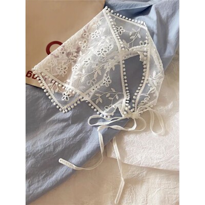 1 Pcs 1950s Retro Lace Scarf Triangle Neck Scarf Embroidered
