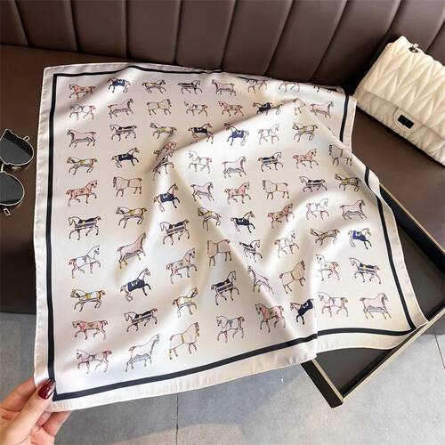 2025 Silk Shawl Print Headscarf Cat Hair Wrap Neckerchief Fe