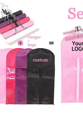 Custom Logo Or Brand Hair Extensions Bag With Wooden Hanger