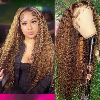 Highlight Blond 26inch Long 180Density Kinky Curly Synthetic