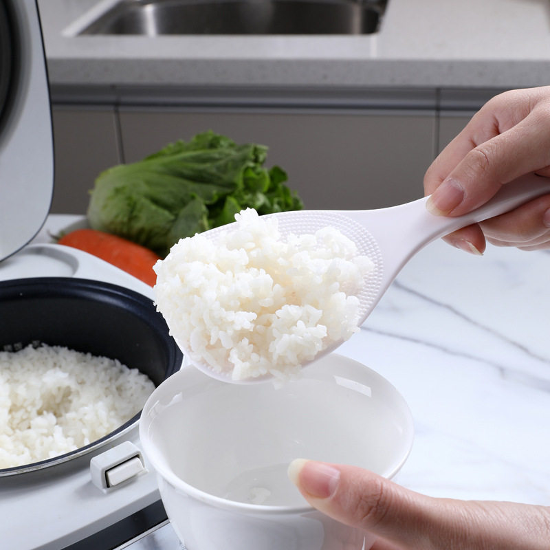 顶美饭勺不沾米白色塑料饭勺米耙电饭煲饭铲有孔可挂门店餐饮盛饭
