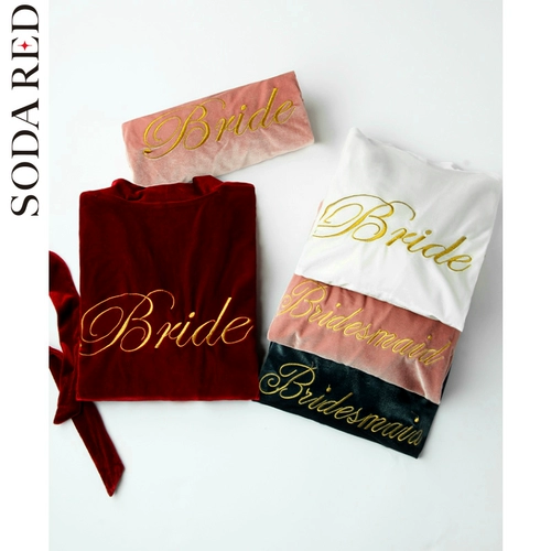 Красный сексуальный зимний демисезонный банный халат, длинная пижама для невесты, для подружки невесты