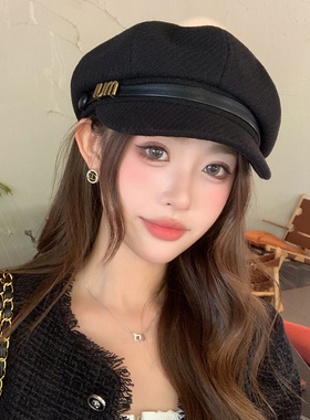 八角帽出游女秋冬显脸小