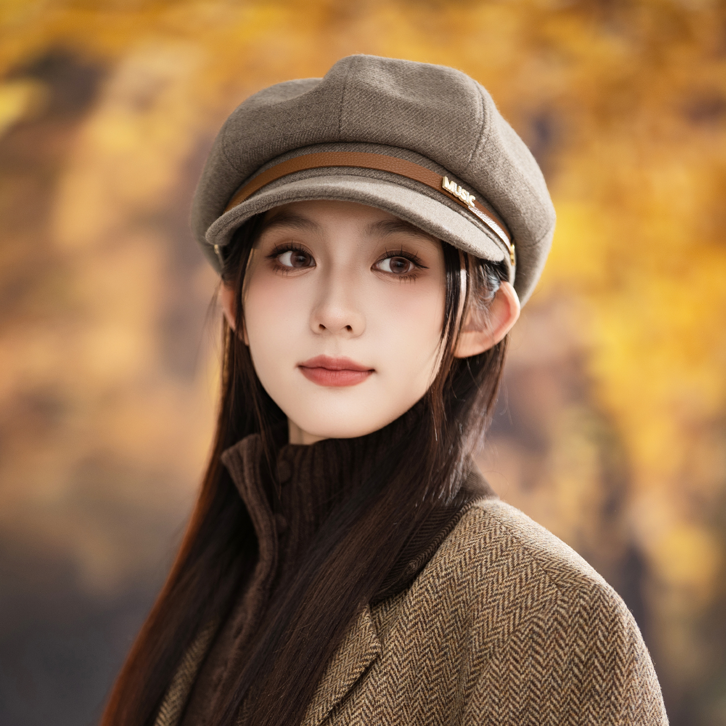 2025新款八角帽加厚保暖贝雷帽