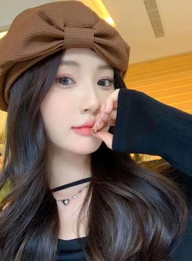 贝雷帽出游韩版女四季可带显脸小
