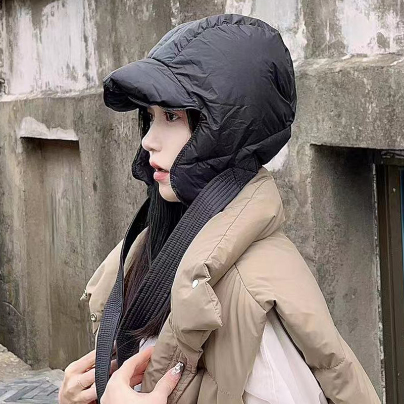 雷锋帽户外男女冬骑车防风寒羽绒