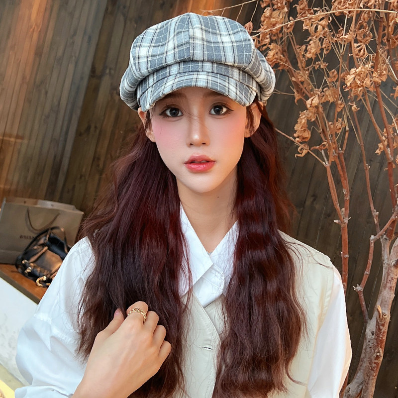春季帽子时尚显脸小百搭贝雷帽女薄款透气韩版格纹画家帽0124z,服饰配件/皮带/帽子/围巾,帽子,淘宝优惠券,粉丝福利购,淘宝优惠卷