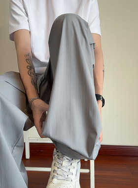 2026男士春季流行新款内景日系直筒冰丝长裤