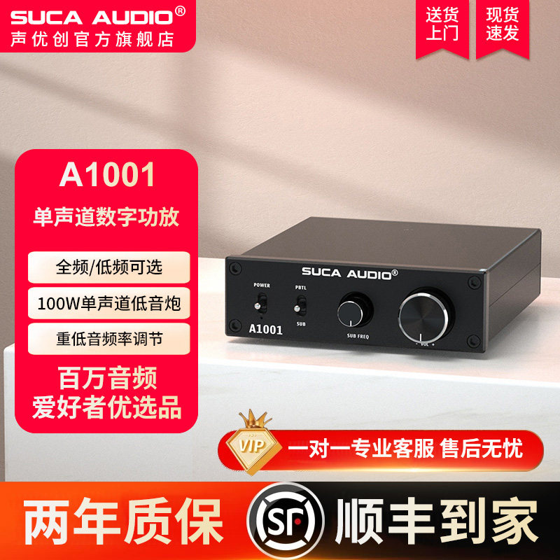 声优创A1001 单声道AV家庭影院2.1/5.1低音炮SUB中置全频数字功放
