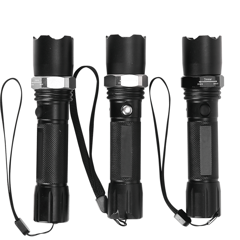 凌川安防器材强光手电筒防暴装备充电式手电筒黑色手提包保安高亮