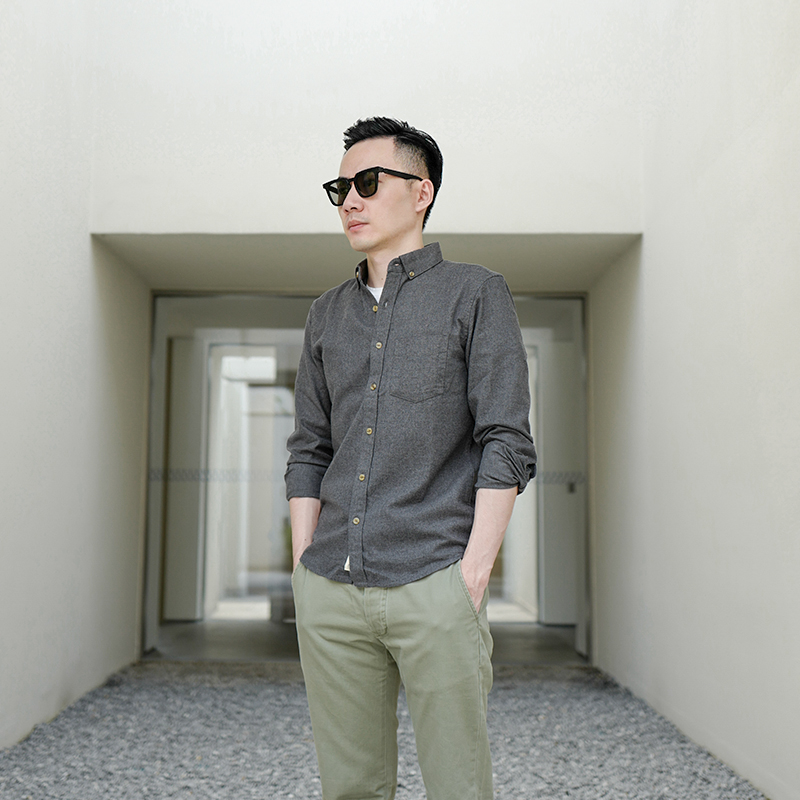 纯棉长袖衬衣Bii&Free