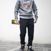 男休闲宽松秋冬新款 卫裤 舒适百搭长裤 运动裤 收口束脚潮流针织长裤