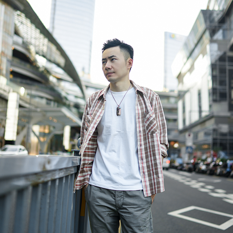 秋季衬衣红棕长袖潮格子