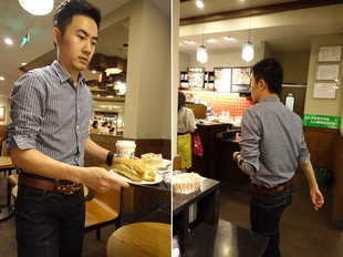 商务条纹上衣外套修身 BF小溪春秋新款 男长袖 复古休闲衬衫 衬衣 美式