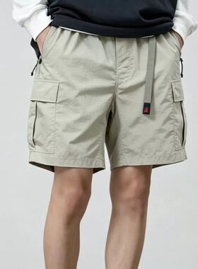 26夏装新款日系潮流小众火柴人抽绳腰带工装口袋山系户外机能短裤