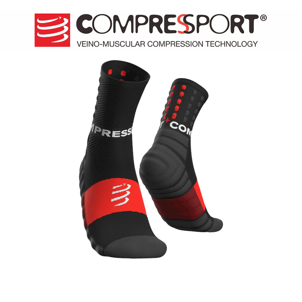 Compressport缓震袜马拉松跑步越野3D豆加厚减震毛巾底透气运动袜