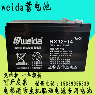 利达消防主机气体灭火火灾报警控制器应急照明电源备用蓄电池12V