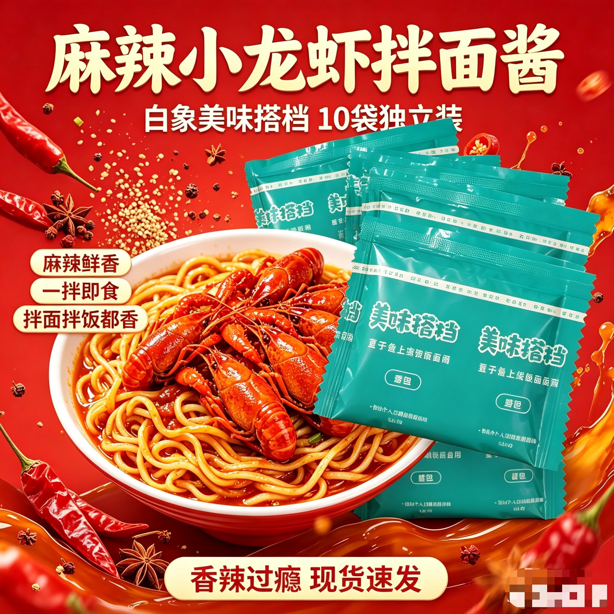 拌面酱白象同款麻辣小龙虾拌面酱火鸡拌面酱料椒麻鸡拌面酱商用装图片