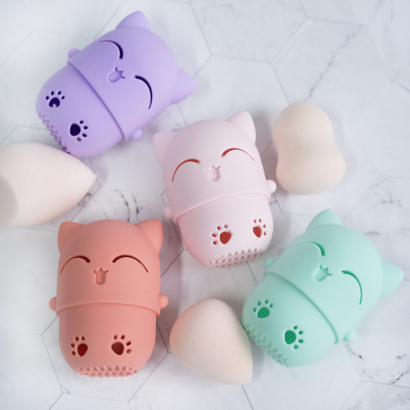 美妆蛋收纳盒防尘透气硅胶粉扑彩妆蛋蛋海绵蛋盒子化妆蛋便携携带