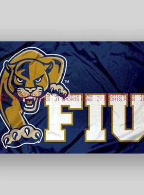 NCAA金豹大学校旗队旗旗帜定制定做FIU Golden Panthers Flag