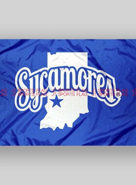 NCAA印第安纳州梧桐旗大学校旗队旗Indiana State Sycamores Flag