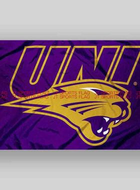 NCAA北爱荷华黑豹旗帜大学队旗定做Northern Iowa Panthers Flag