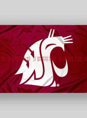 NCAA华盛顿州美洲狮旗帜队旗定做Washington State Cougars Flag